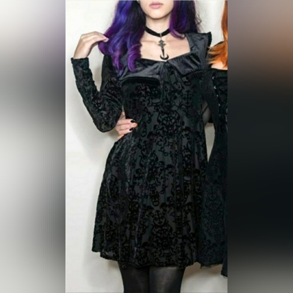 Killstar Angelique Collar Velvet Dress